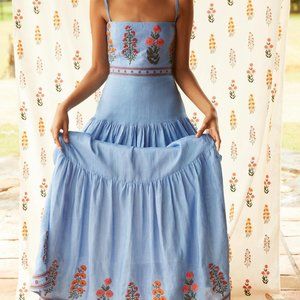 Agua Bendita - The Wallflowers Lima Dahlia Embroidered Maxi Dress - Size S